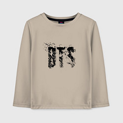 Лонгслив хлопковый детский BTS logo, цвет: миндальный