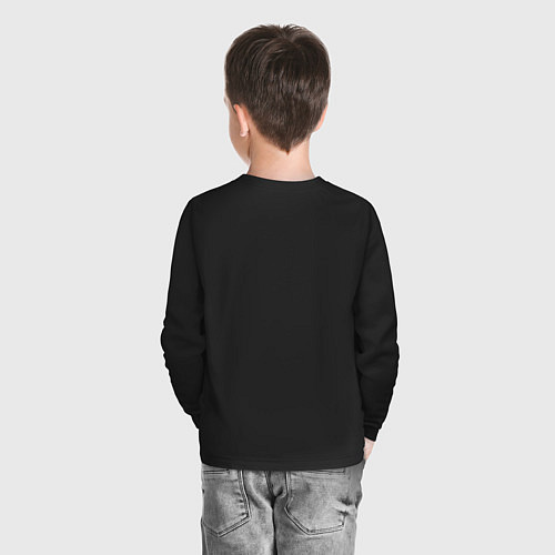 Детский лонгслив Слоник в футболке / Черный – фото 4