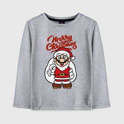 Детский лонгслив Christmas Mario