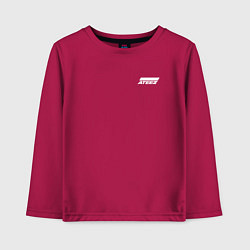 Детский лонгслив Ateez white logo