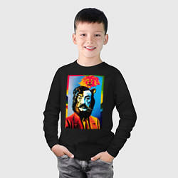Лонгслив хлопковый детский Salvador Dali: Self Portrait, цвет: черный — фото 2