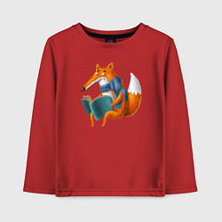 Детский лонгслив Лисица читает книгу