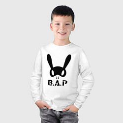 Лонгслив хлопковый детский B A P big logo, цвет: белый — фото 2