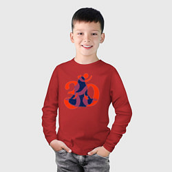 Лонгслив хлопковый детский Звездная йогини и красный символ ОМ, цвет: красный — фото 2