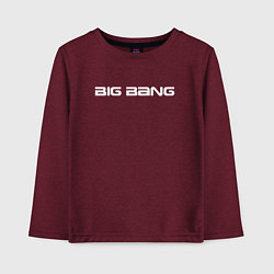 Детский лонгслив Big bang белый логотип
