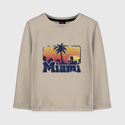 Лонгслив хлопковый детский Beach of Miami, цвет: миндальный