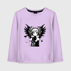 Детский лонгслив Cute anime cupid angel girl wearing headphones