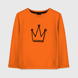 Лонгслив хлопковый детский Черная корона, цвет: оранжевый