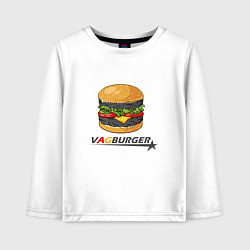 Лонгслив хлопковый детский VAGburger tyres, цвет: белый
