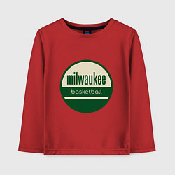 Лонгслив хлопковый детский Milwaukee basketball, цвет: красный