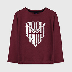 Лонгслив хлопковый детский Rock and Roll щит, цвет: меланж-бордовый