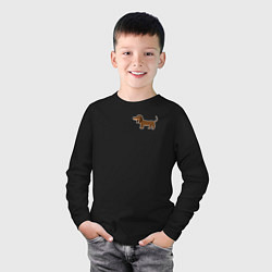 Лонгслив хлопковый детский Мультяшная такса, цвет: черный — фото 2