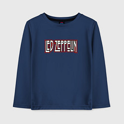 Лонгслив хлопковый детский Led Zeppelin логотип, цвет: тёмно-синий
