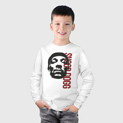Лонгслив хлопковый детский Репер Snoop Dogg, цвет: белый — фото 2