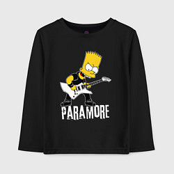 Лонгслив хлопковый детский Paramore Барт Симпсон рокер, цвет: черный