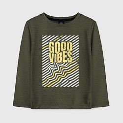 Детский лонгслив Good vibes и полосы