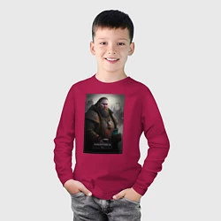 Лонгслив хлопковый детский Хабаровск - персонаж, цвет: маджента — фото 2