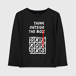 Лонгслив хлопковый детский Think outside the box game, цвет: черный