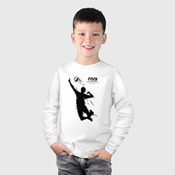 Лонгслив хлопковый детский FIVB - международная федерация волейбола, цвет: белый — фото 2