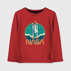 Лонгслив хлопковый детский NASA Ship, цвет: красный