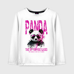 Детский лонгслив Панда и розовые очки