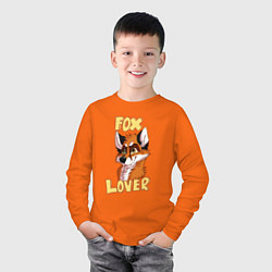 Лонгслив хлопковый детский Любитель лисиц, цвет: оранжевый — фото 2