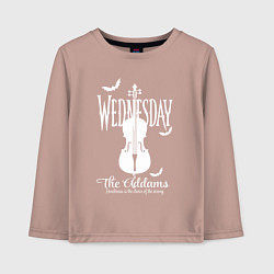 Лонгслив хлопковый детский Wednesday Adams, цвет: пыльно-розовый