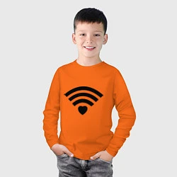 Лонгслив хлопковый детский Wi-Fi Love, цвет: оранжевый — фото 2