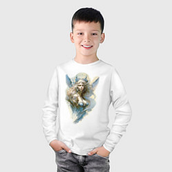 Лонгслив хлопковый детский Царевна-Лебедь ангел - нейросеть, цвет: белый — фото 2