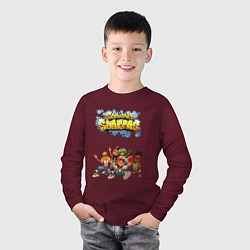 Лонгслив хлопковый детский Subway Surfers, цвет: меланж-бордовый — фото 2