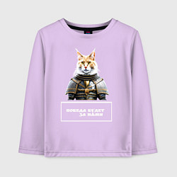 Детский лонгслив Кот мейн-кун в доспехах