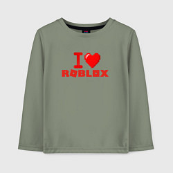 Лонгслив хлопковый детский I love Roblox, цвет: авокадо