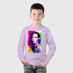 Лонгслив хлопковый детский Анджелина Джоли - знаменитая актриса, цвет: лаванда — фото 2