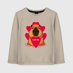 Детский лонгслив Капибара I love You
