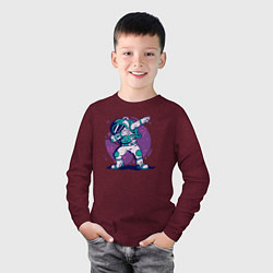 Лонгслив хлопковый детский Космонавт танцует, цвет: меланж-бордовый — фото 2