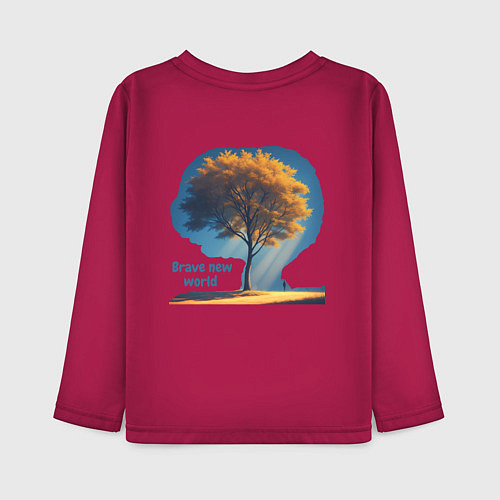 Детский лонгслив Дивный новый мир / Маджента – фото 2