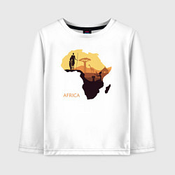 Лонгслив хлопковый детский Africa, цвет: белый