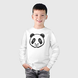 Лонгслив хлопковый детский Панда аниме, цвет: белый — фото 2