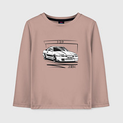 Лонгслив хлопковый детский Toyota Supra MK3, цвет: пыльно-розовый
