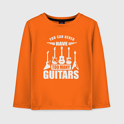 Детский лонгслив Гитар не бывает слишком много