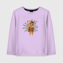 Лонгслив хлопковый детский Кабанчик, цвет: лаванда