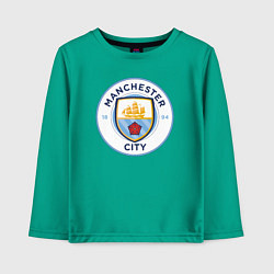 Лонгслив хлопковый детский Manchester City FC, цвет: зеленый