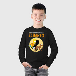 Лонгслив хлопковый детский Adventures of El Barto, цвет: черный — фото 2
