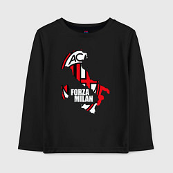 Лонгслив хлопковый детский Forza Milan, цвет: черный