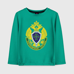 Лонгслив хлопковый детский Пограничные войска - герб, цвет: зеленый