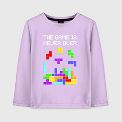 Лонгслив хлопковый детский Tetris - the game is never over, цвет: лаванда