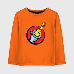 Лонгслив хлопковый детский Chicken gun логотип, цвет: оранжевый