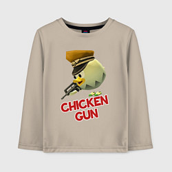 Детский лонгслив Chicken Gun logo