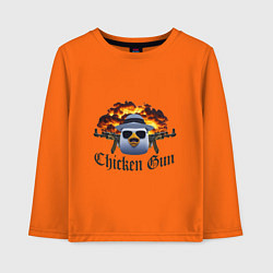 Лонгслив хлопковый детский Chicken gun game, цвет: оранжевый
