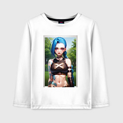 Лонгслив хлопковый детский Arcane League Of Legends JINX model, цвет: белый